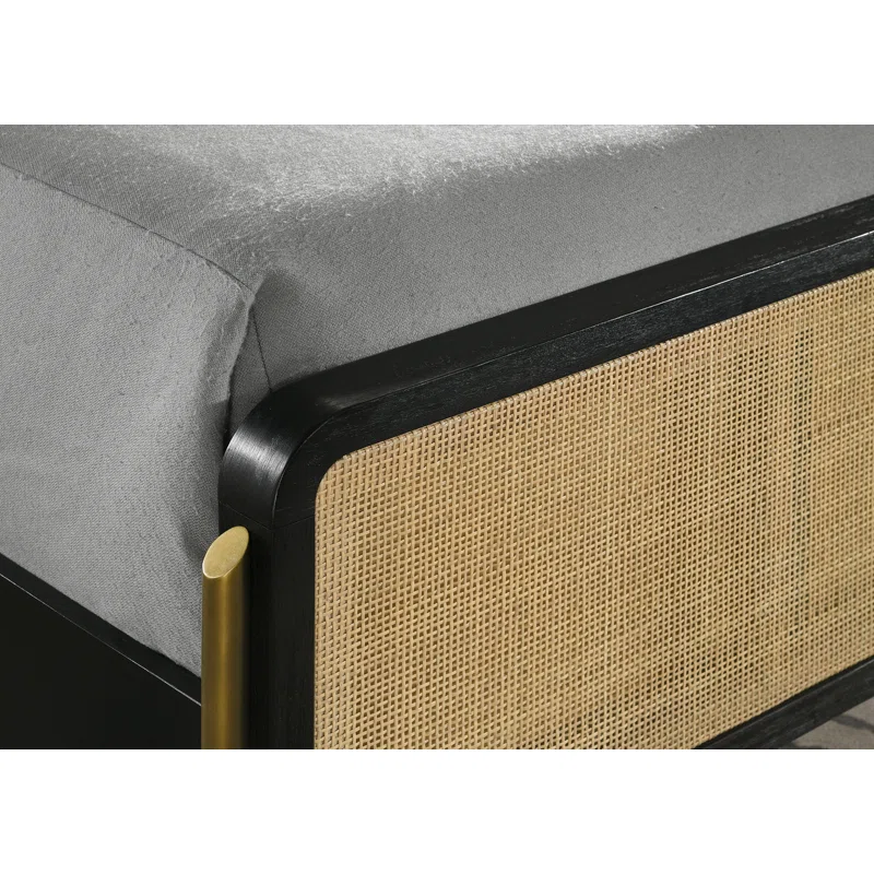Solid Wood Rattan Bed For Bedroom | Cane Bed For Home -Akalya
