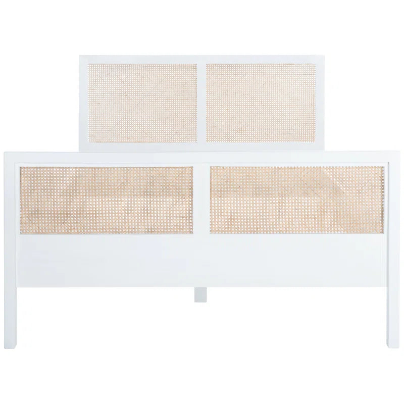 Solid Wood Rattan Bed For Bedroom | Cane Bed For Home -Alohi