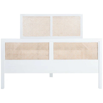 Solid Wood Rattan Bed For Bedroom | Cane Bed For Home -Alohi