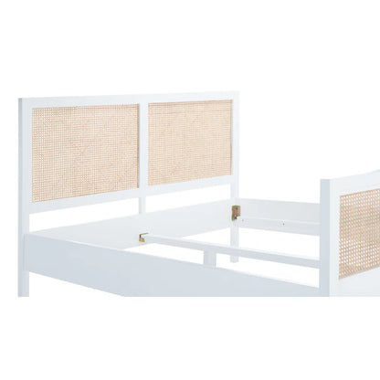 Solid Wood Rattan Bed For Bedroom | Cane Bed For Home -Alohi