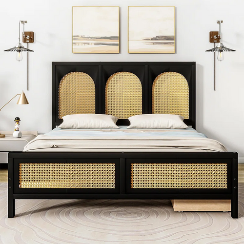 Rattan Bed King Size for Bedroom - Nirav