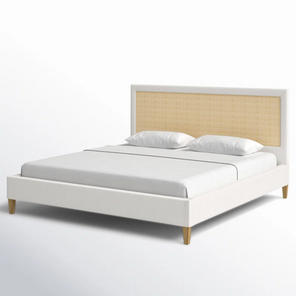 Solid Wood Rattan Bed For Bedroom | Cane Bed For Home -Nirmay