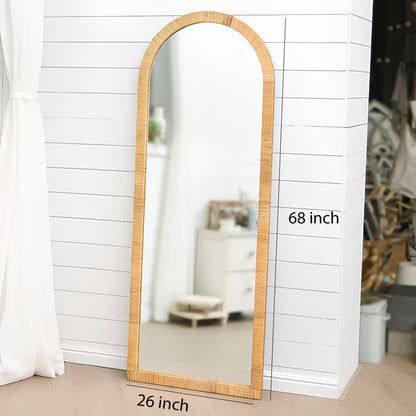 Bamboo Floor Mirror for living room | Cane Floor Mirror | Rattan Mirror -Viraj