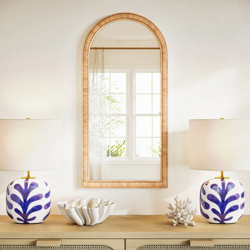 Rattan Wall Mirror for Living Room - Sadika