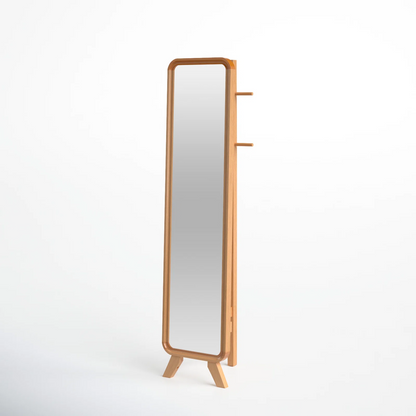 Bamboo Floor Mirror for living room | Cane Floor Mirror | Rattan Mirror - Mary - Akway