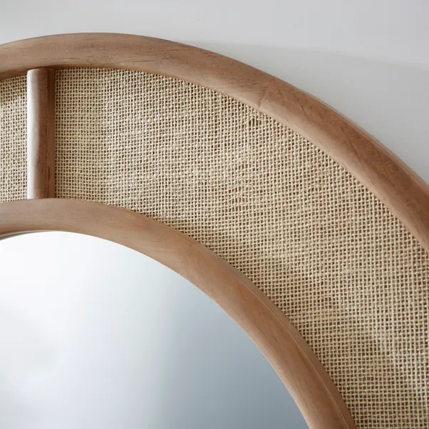Bamboo Floor Mirror for living room | Cane Floor Mirror | Rattan Mirror -Ayana - Akway