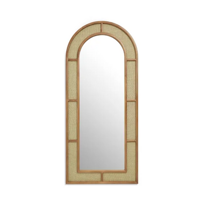 Bamboo Floor Mirror for living room | Cane Floor Mirror | Rattan Mirror -Ayana - Akway