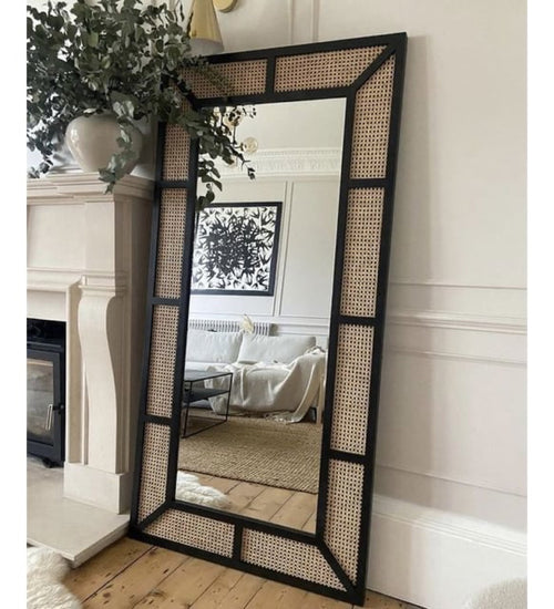 Rattan Full Length Mirror for Living Room - Adhira