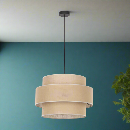 Jute Hanging Light for Living Room | Natural Pendant Lamp - Dhrish