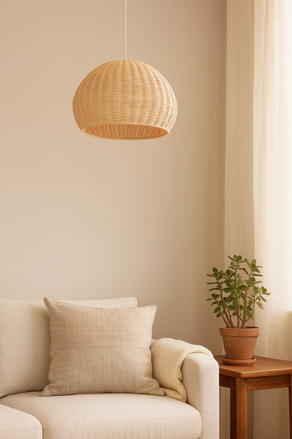 Bamboo Hanging lamp for Living Room | Rattan Pendant light | Cane ceiling light - Alecto