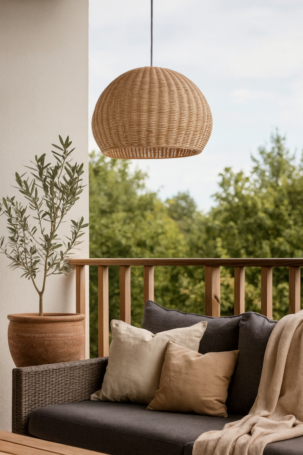 Bamboo Hanging lamp for Living Room | Rattan Pendant light | Cane ceiling light - Alecto