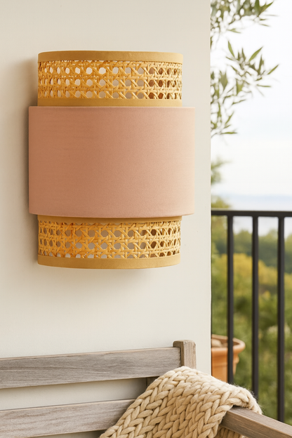 Bamboo Wall lamp for Living Room | Rattan Pendant light | Cane Webbing Wall Lamps- Alice by Akway - Image 6