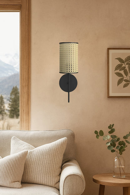 Bamboo Wall lamp for Living Room | Rattan Pendant light |Cane Webbing Wall Lamps- Alletta