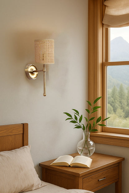 Bamboo Wall Lamp For Living Room | Rattan Wall Scone - Aradhana by Akway - Image 7