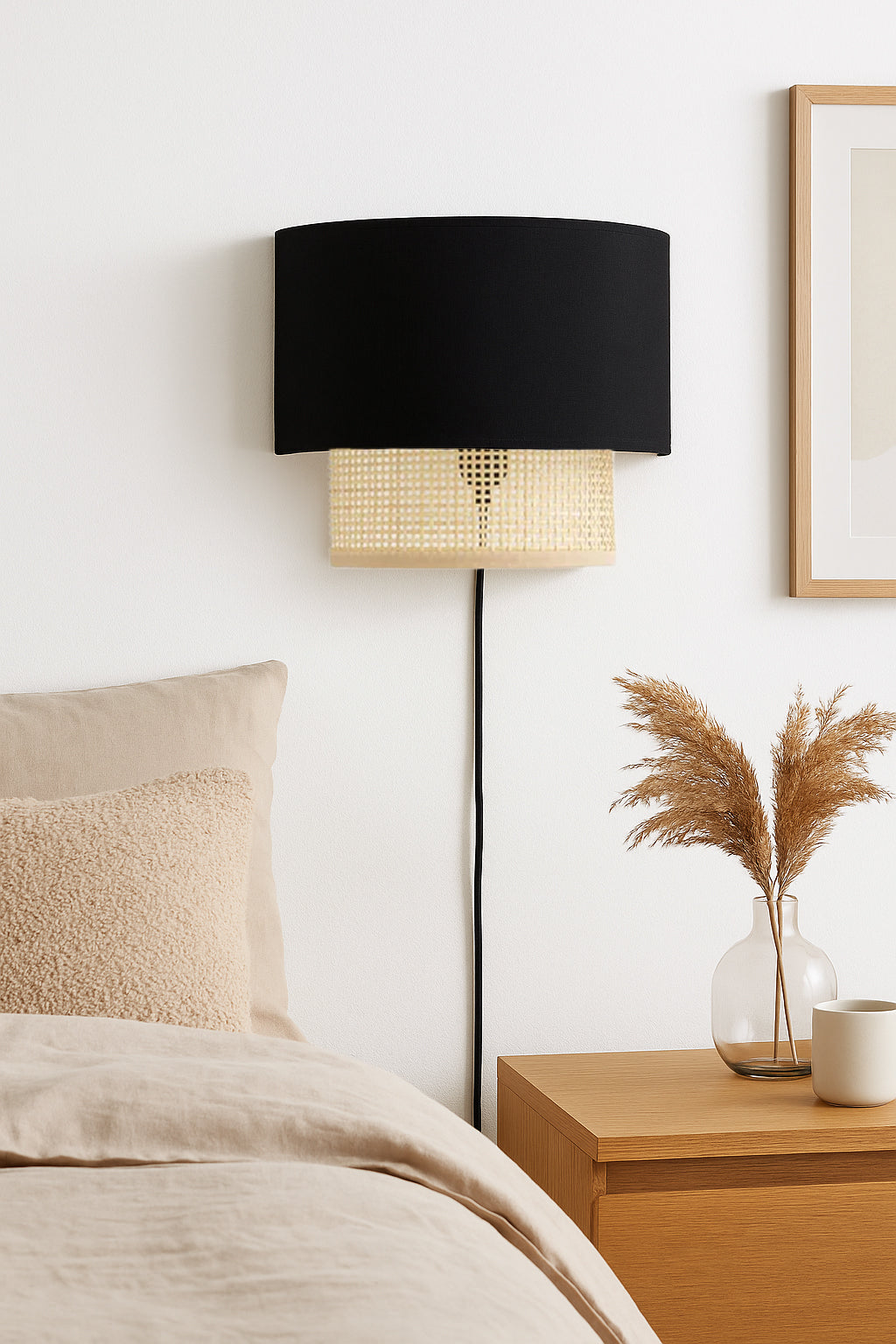 Bamboo Wall lamp for Living Room | Rattan Pendant light |Cane Webbing Wall Lamps-Audrey