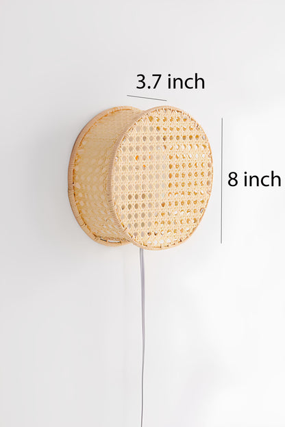 Bamboo Wall lamps For Living Room | Rattan Wall scones | Wicker Wall Lamps | Cane Wall Lamps - Adah