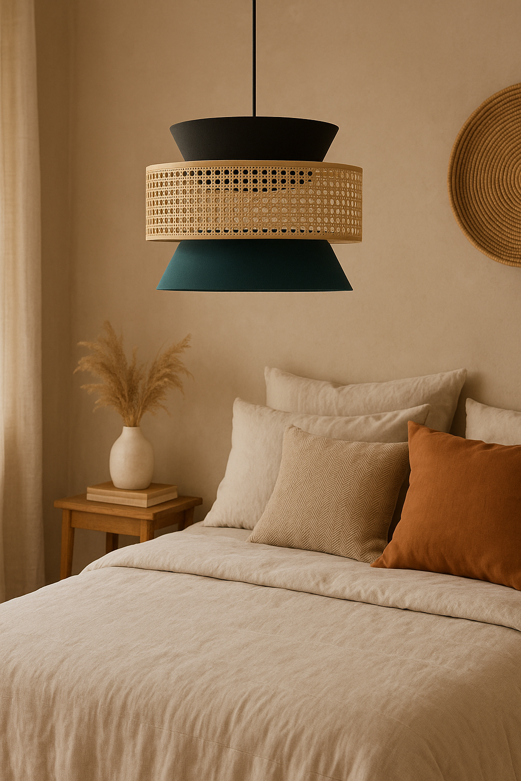 Bamboo Hanging lamp for Living Room | Rattan Pendant light | Cane ceiling light - Adeline by Akway - Image 5