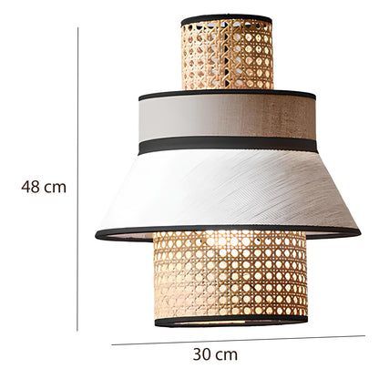 Rattan Hanging lamp for Living Room | Cane Pendant light | Wicker ceiling light - Adley