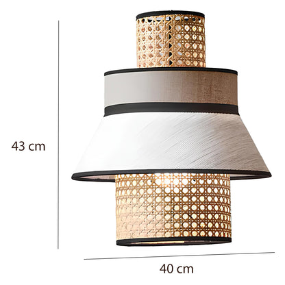 Rattan Hanging lamp for Living Room | Cane Pendant light | Wicker ceiling light - Adley