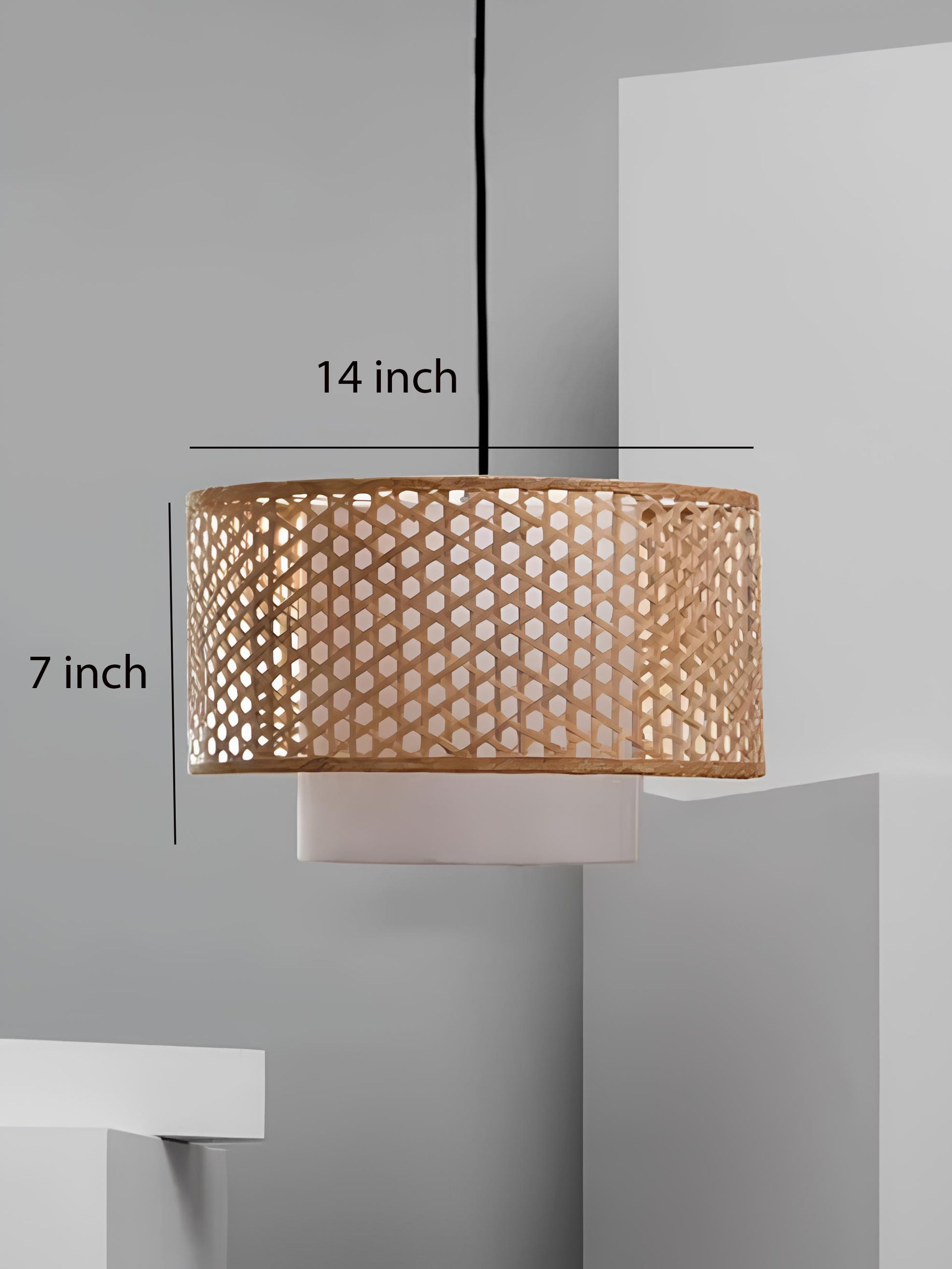 Bamboo Hanging lamp for Living Room | Rattan Pendant light | Cane ceiling light - Adrian - Akway Lighting > Pendant Lights (I