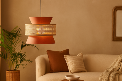 Bamboo Hanging lamp for Living Room | Rattan Pendant light | Cane ceiling light -Aiden by Akway - Image 6