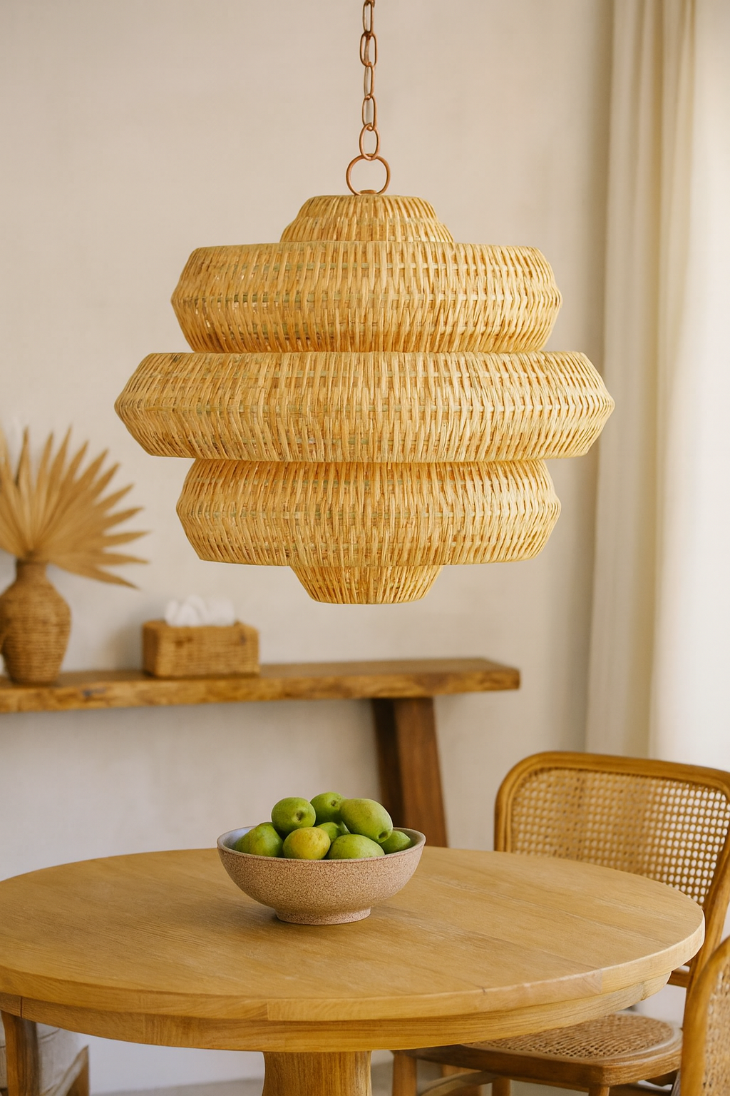 Bamboo Hanging lamp for Living Room | Rattan Pendant light | Cane ceiling light - Alex by Akway - Image 4