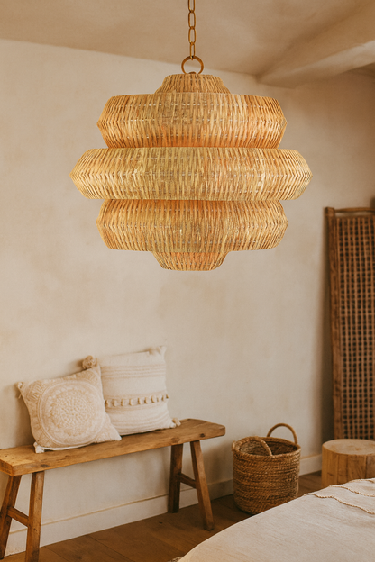Bamboo Hanging lamp for Living Room | Rattan Pendant light | Cane ceiling light - Alex by Akway - Image 7