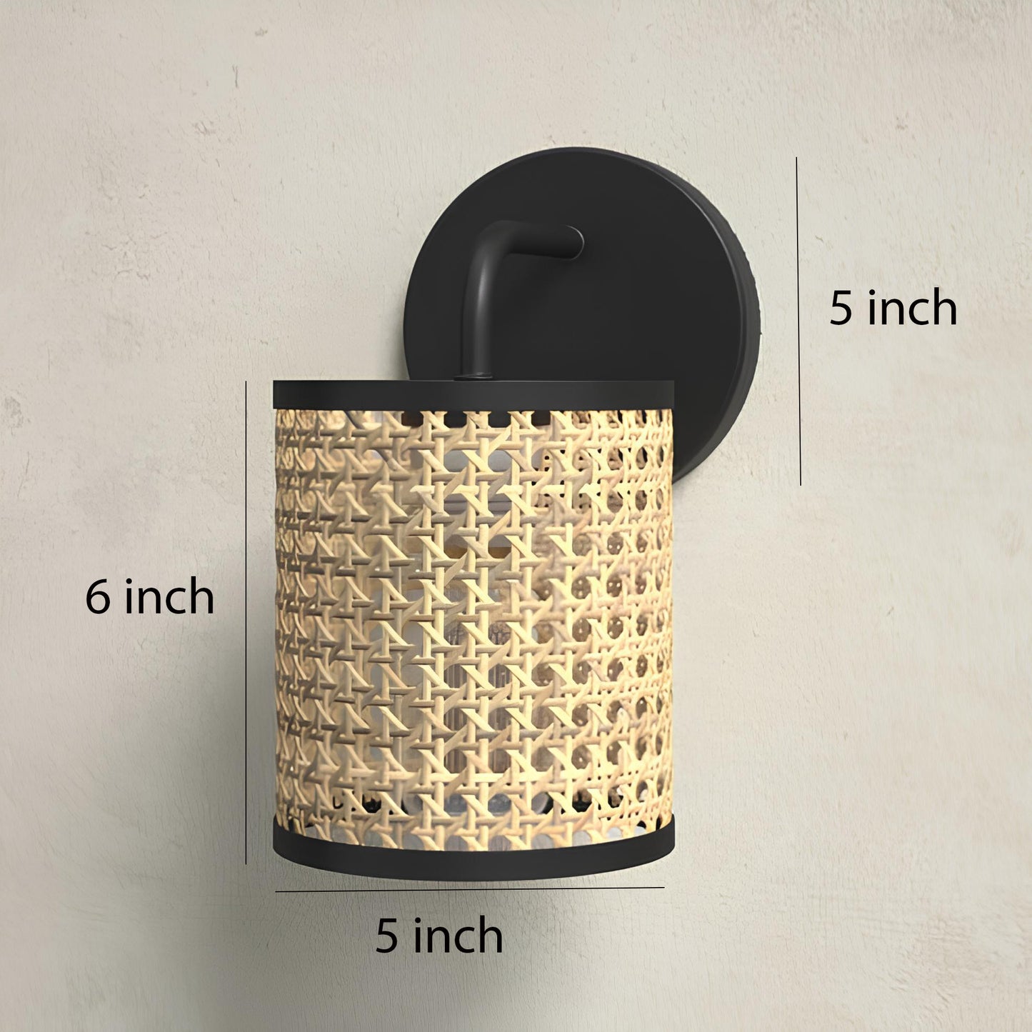 Bamboo Wall lamp for Living Room | Rattan Pendant light |Cane Webbing Wall Lamps- Alysson