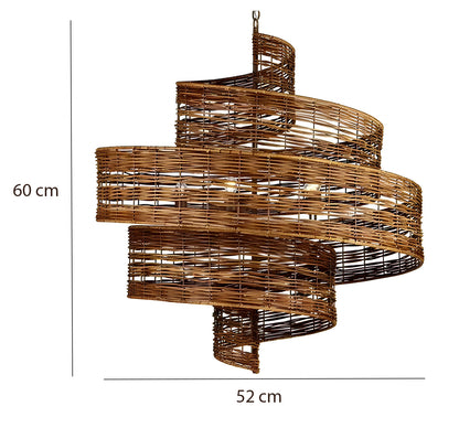 Bamboo Hanging lamp for Living Room | Rattan Pendant light | Cane ceiling light - Anaka