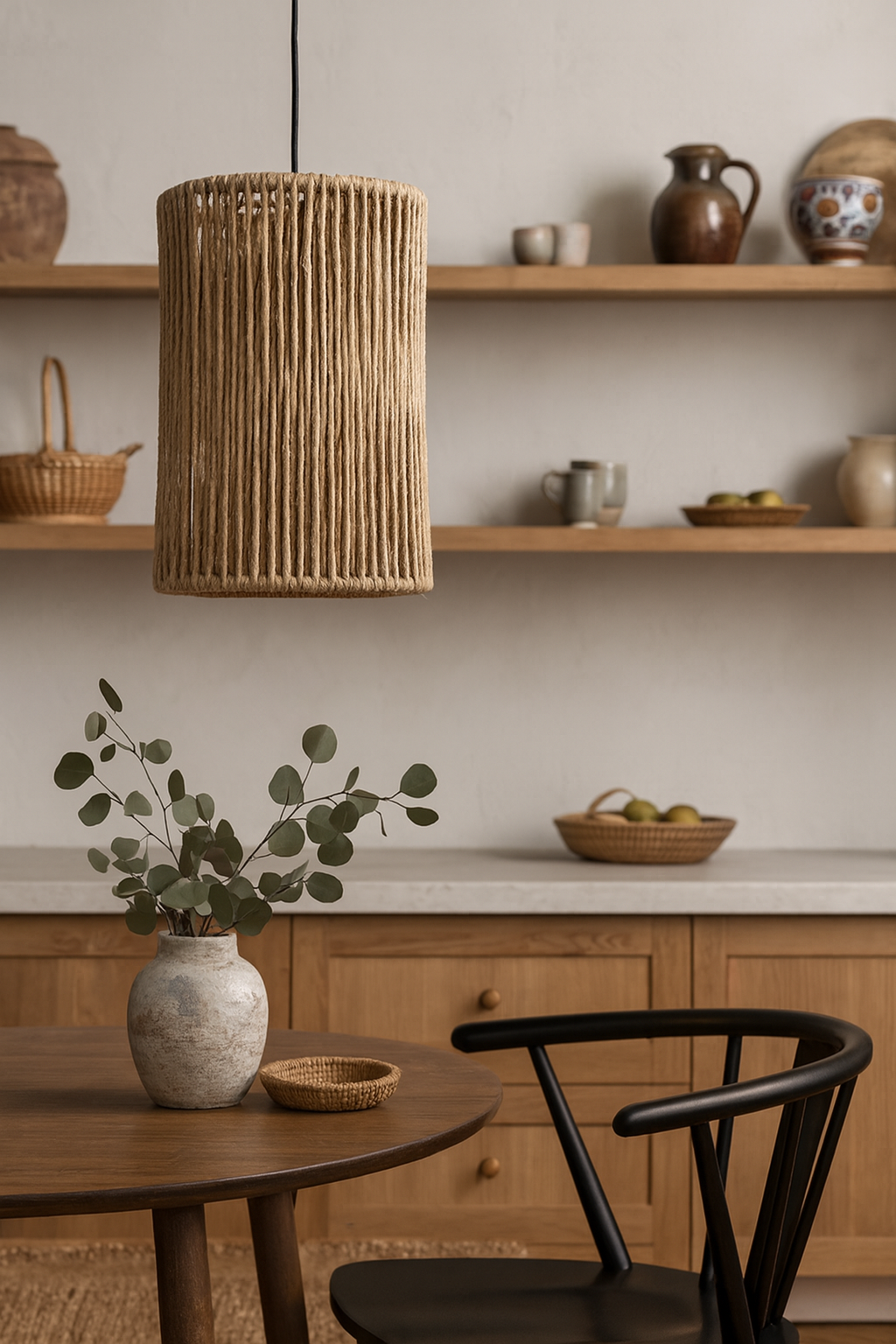 Rattan Seagrass Paper Raffia Kauna Grass Wicker Lamp Pendant Light-Anissa by Akway - Image 2