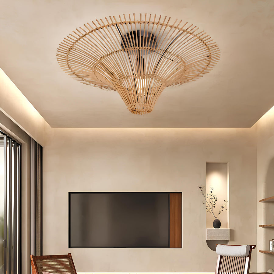 Ceiling Flush Mount Lamp for Living Room | Jute Pendant light | Jute ceiling light - Veronica - Akway Uncategorized (Image 3)