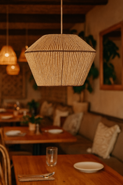 Rattan Seagrass Paper Raffia Kauna Grass Wicker Lamp Pendant Light -Annora by Akway - Image 2