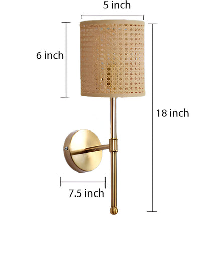 Rattan Wall Lamp For Living Room | Cane Wall Light - Avni