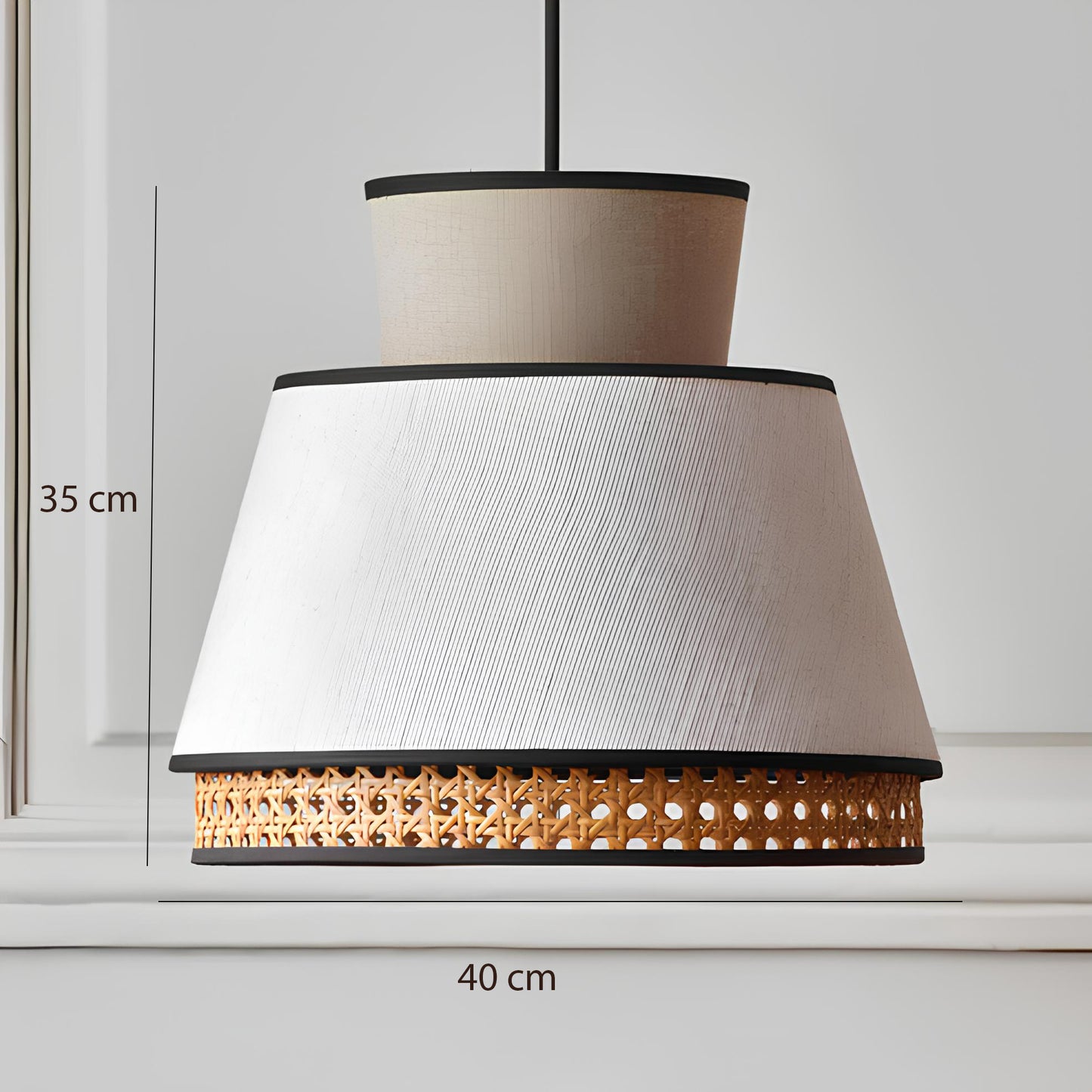 Rattan Hanging lamp for Living Room | Cane Pendant light | Wicker ceiling light - Blaze