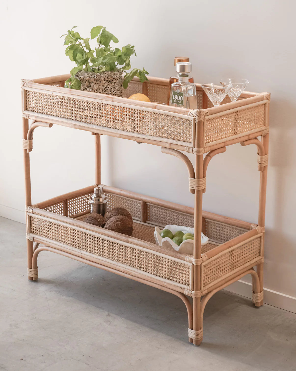 Rattan Bedside Table | Cane Side table | Bamboo table - Asmee - Akway