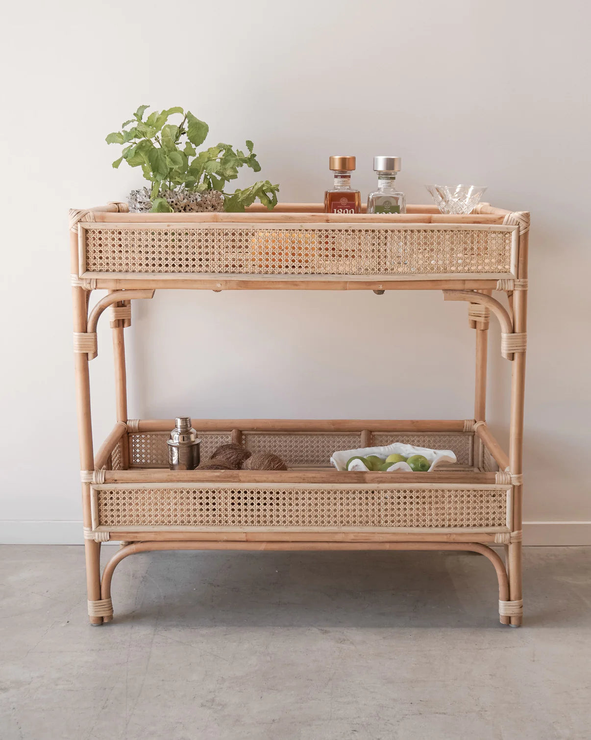 Rattan Bedside Table | Cane Side table | Bamboo table - Asmee - Akway