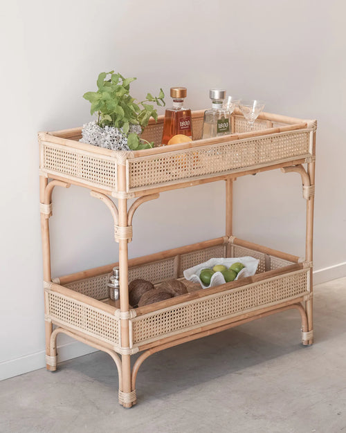 Rattan Bedside Table | Cane Side Table | Bamboo Table - Asmee