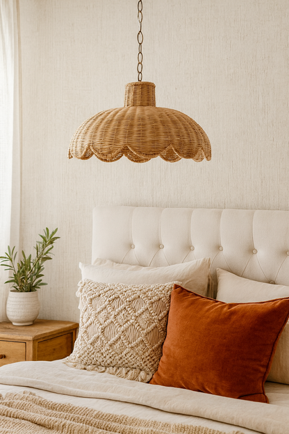 Rattan Hanging lamp for Living Room | Cane Pendant light | Wicker ceiling light - Casata by Akway - Image 7