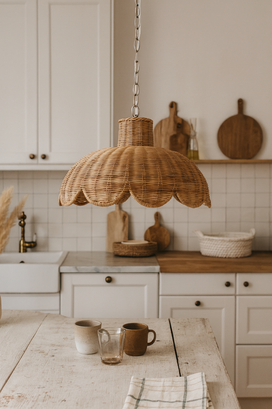 Wicker Pendant Light for Living Room - Casata by Akway