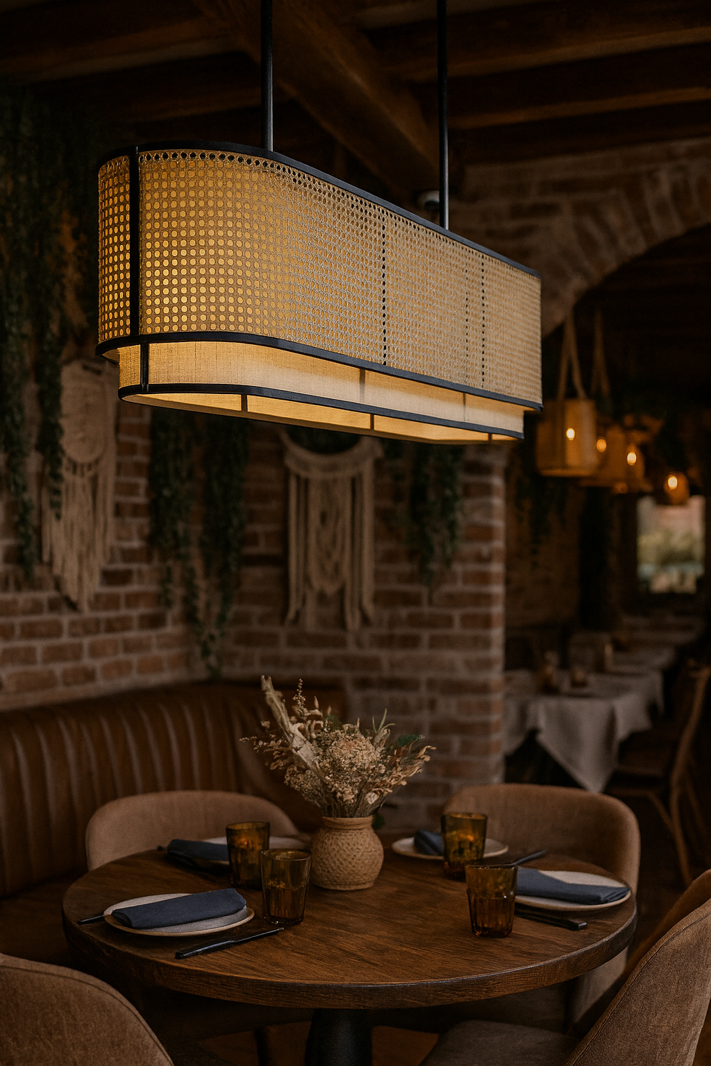 Rattan Hanging Lamp | Bamboo Hanging Lamp | Cane Hanging Lamp - JEMMA - Image 1