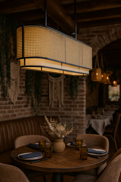 Rattan Hanging Lamp | Bamboo Hanging Lamp | Cane Hanging Lamp - JEMMA - Image 1