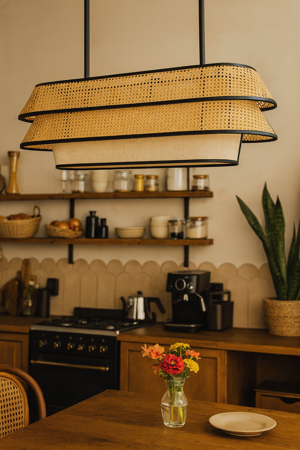Rattan Hanging Lamp | Bamboo Hanging Lamp | Cane Hanging Lamp - FLETCHER - Image 3