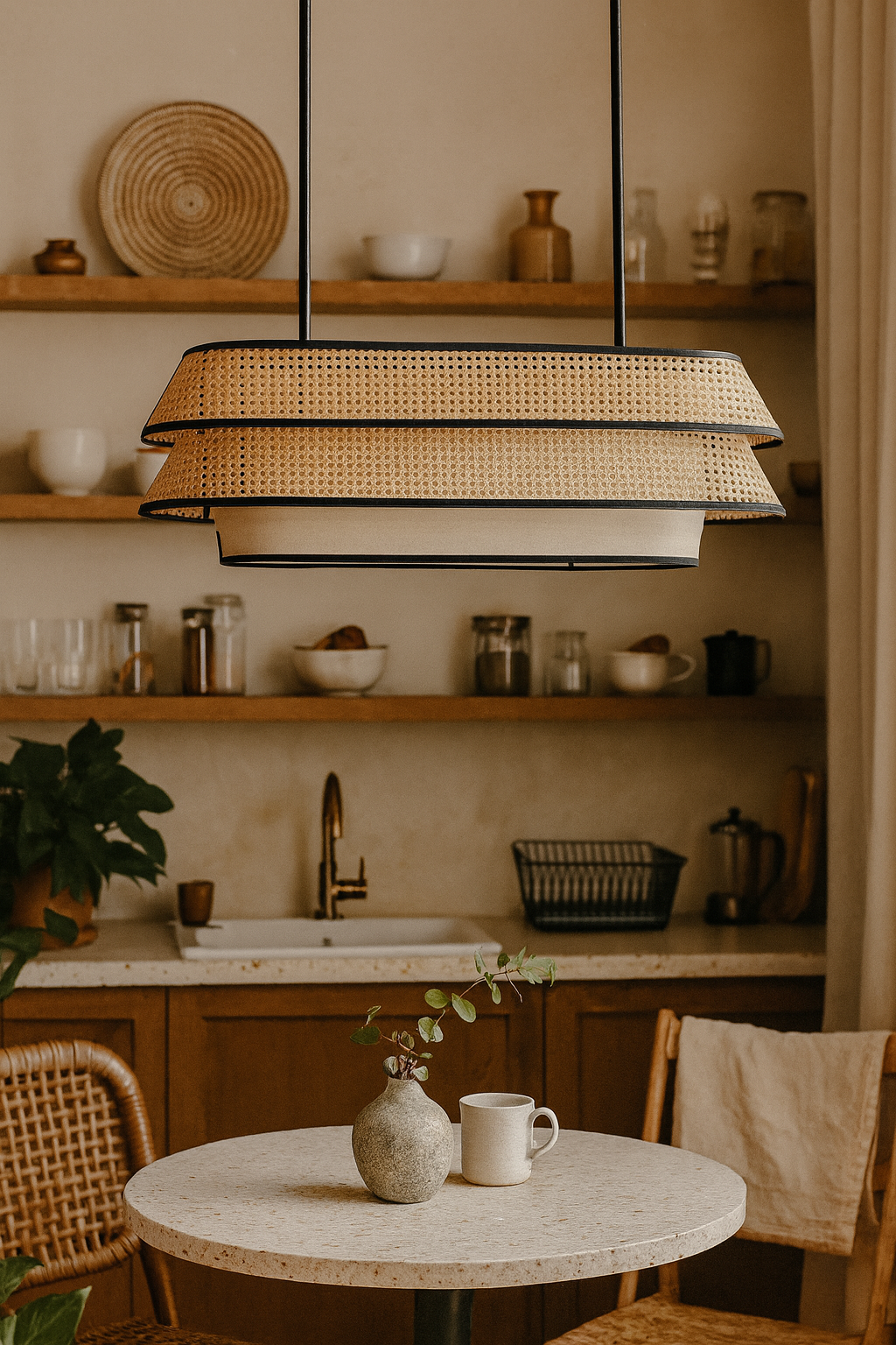 Rattan Hanging Lamp | Bamboo Hanging Lamp | Cane Hanging Lamp - FLETCHER - Image 2