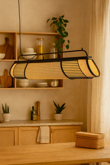 Rattan Hanging Lamp | Bamboo Hanging Lamp | Cane Hanging Lamp - LIZBETH - Image 1