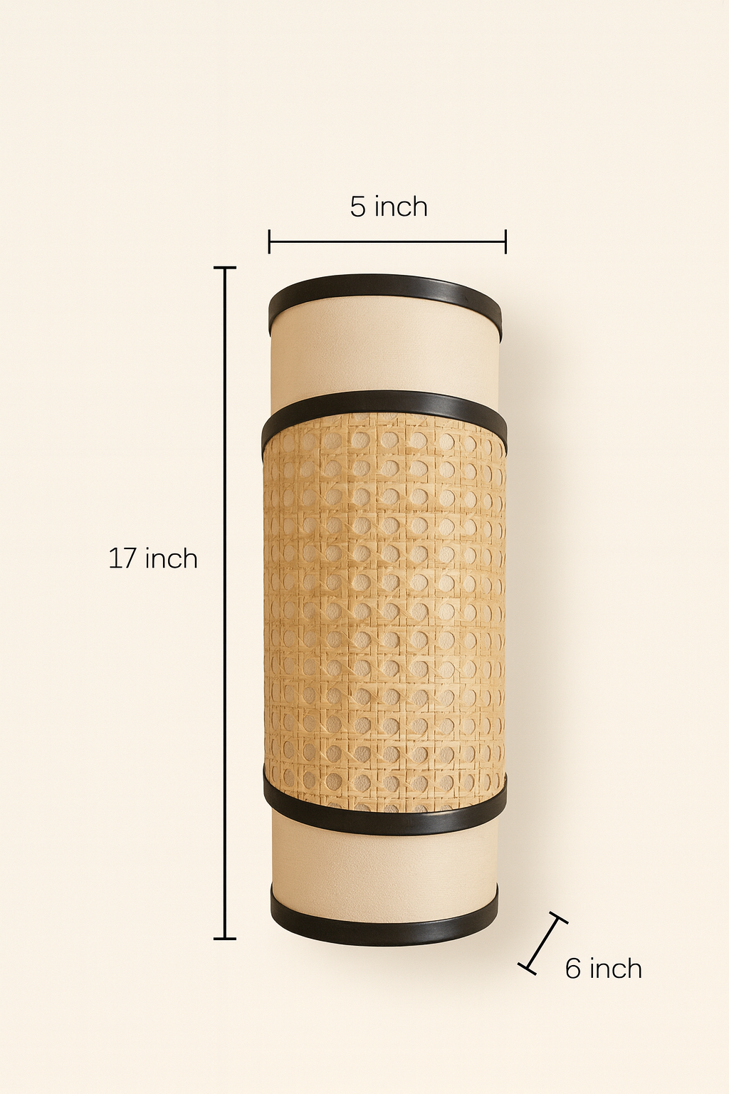 Rattan Wall Lamp | Bamboo Wall Lamp | Cane Wall Lamp - BOOKER - Image 5