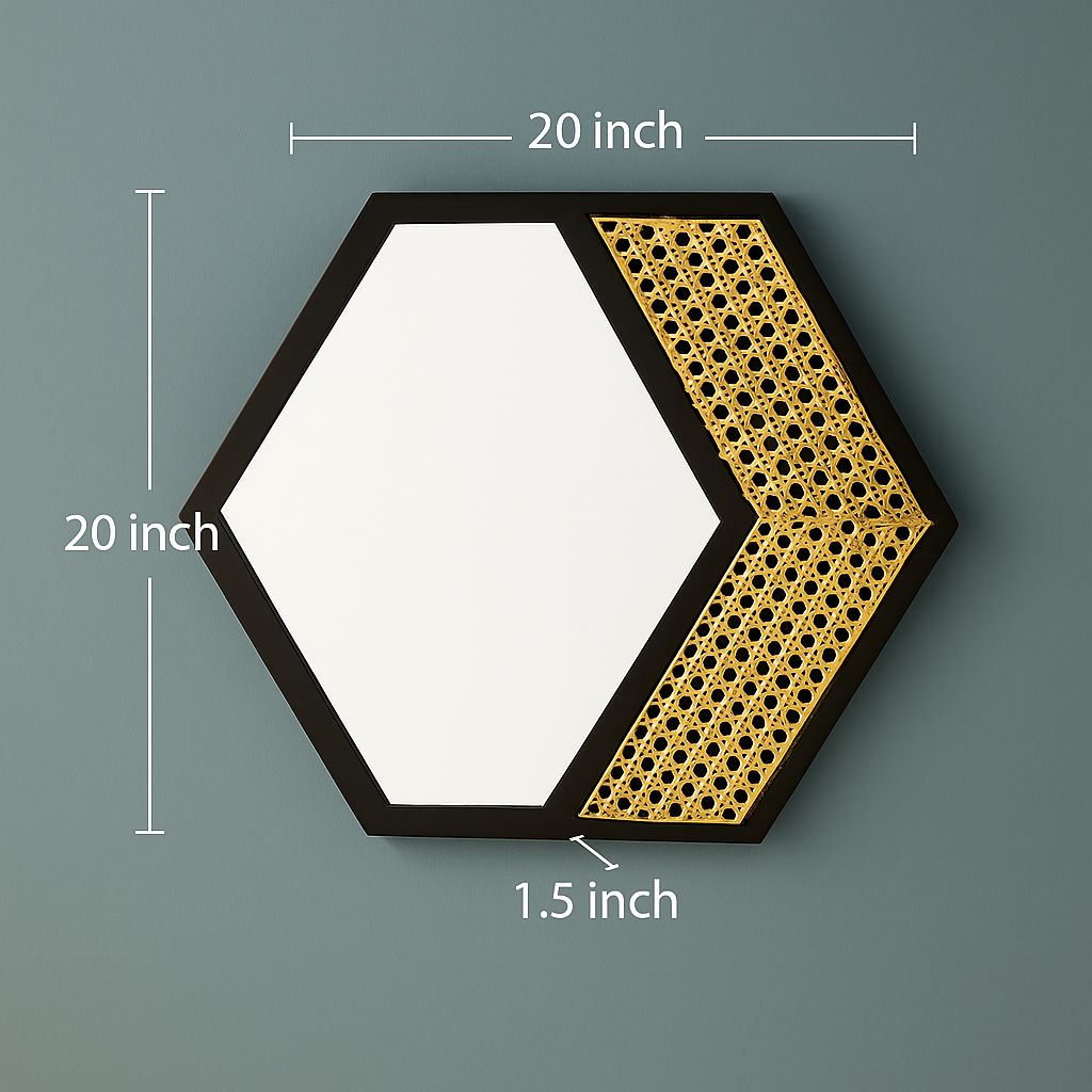 Bamboo Wall Mirror for living room | Cane Wall Mirror | Rattan Mirror -Sadhvi