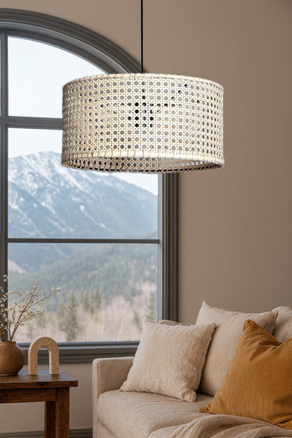 Bamboo Hanging lamp for Living Room | Rattan Pendant light | Cane ceiling light - Anat by Akway - Image 6