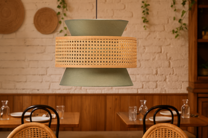 Bamboo Hanging lamp for Living Room | Rattan Pendant light | Cane ceiling light - Amelia by Akway - Image 3