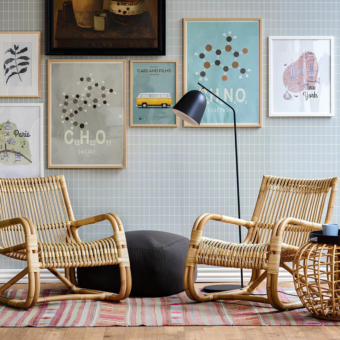 Cane chairs for Lounge | Bamboo Chairs for Living rooms- Kaia - Akway