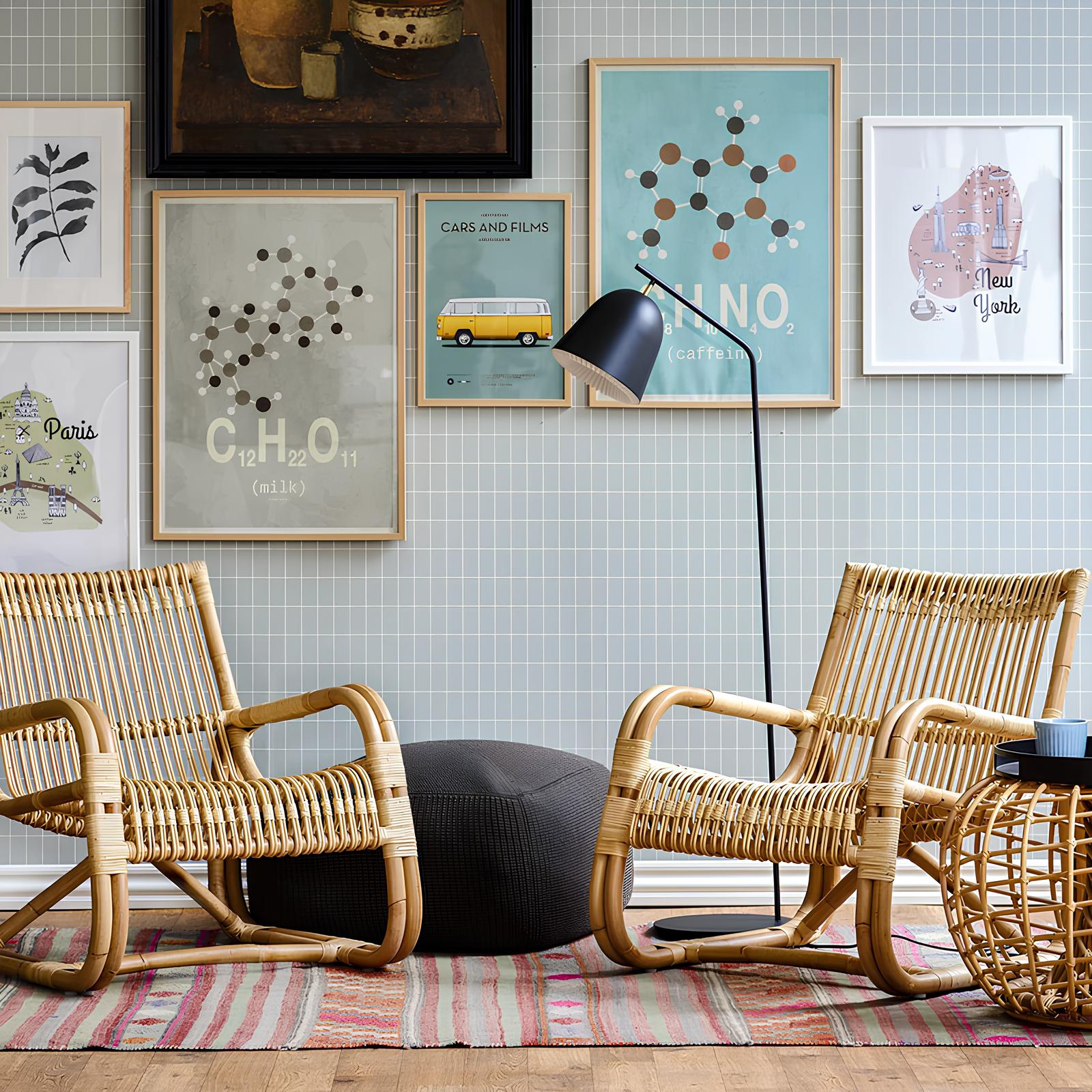 Cane chairs for Lounge | Bamboo Chairs for Living rooms- Kaia - Akway